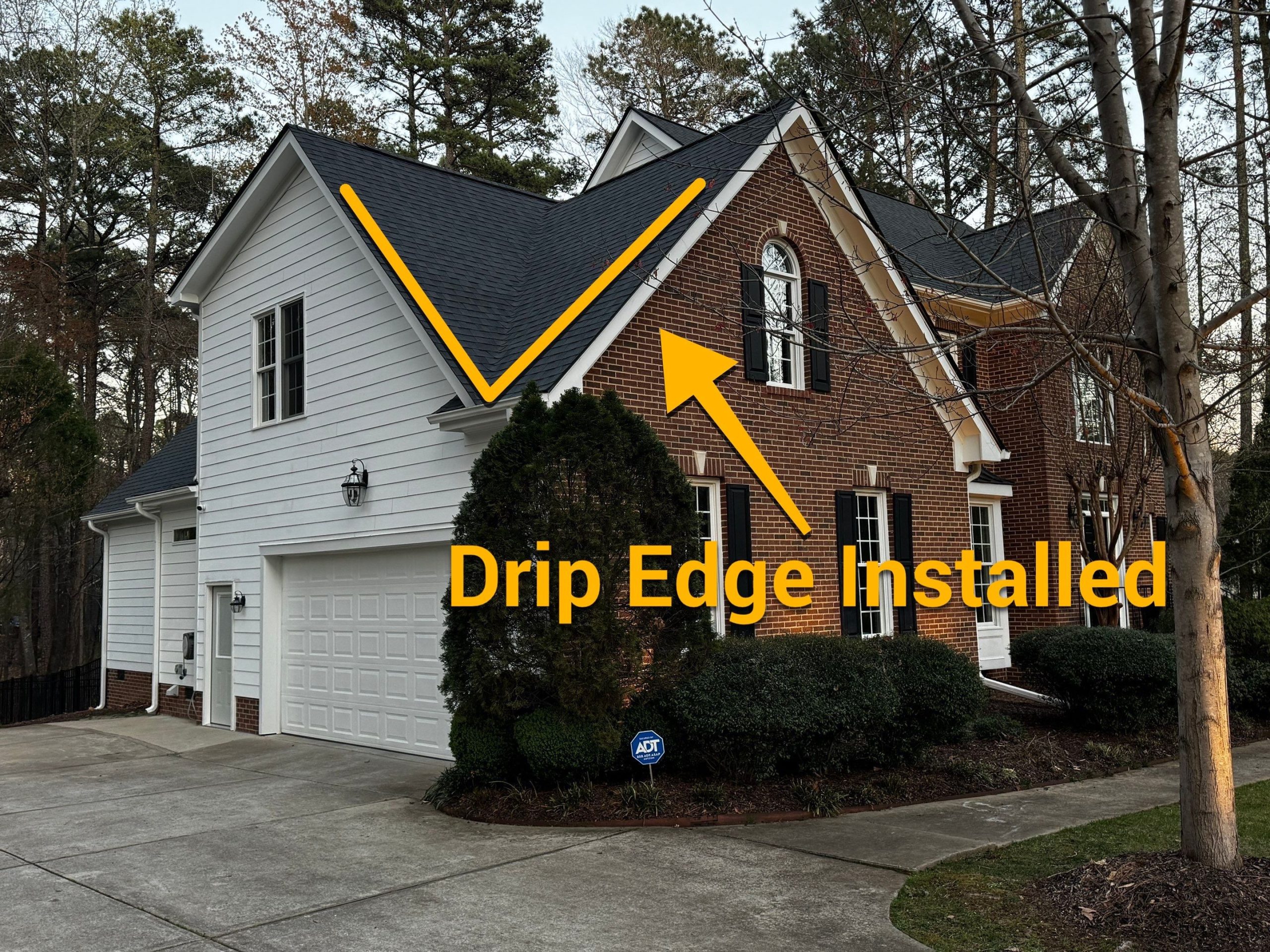 image shows drip edge installed