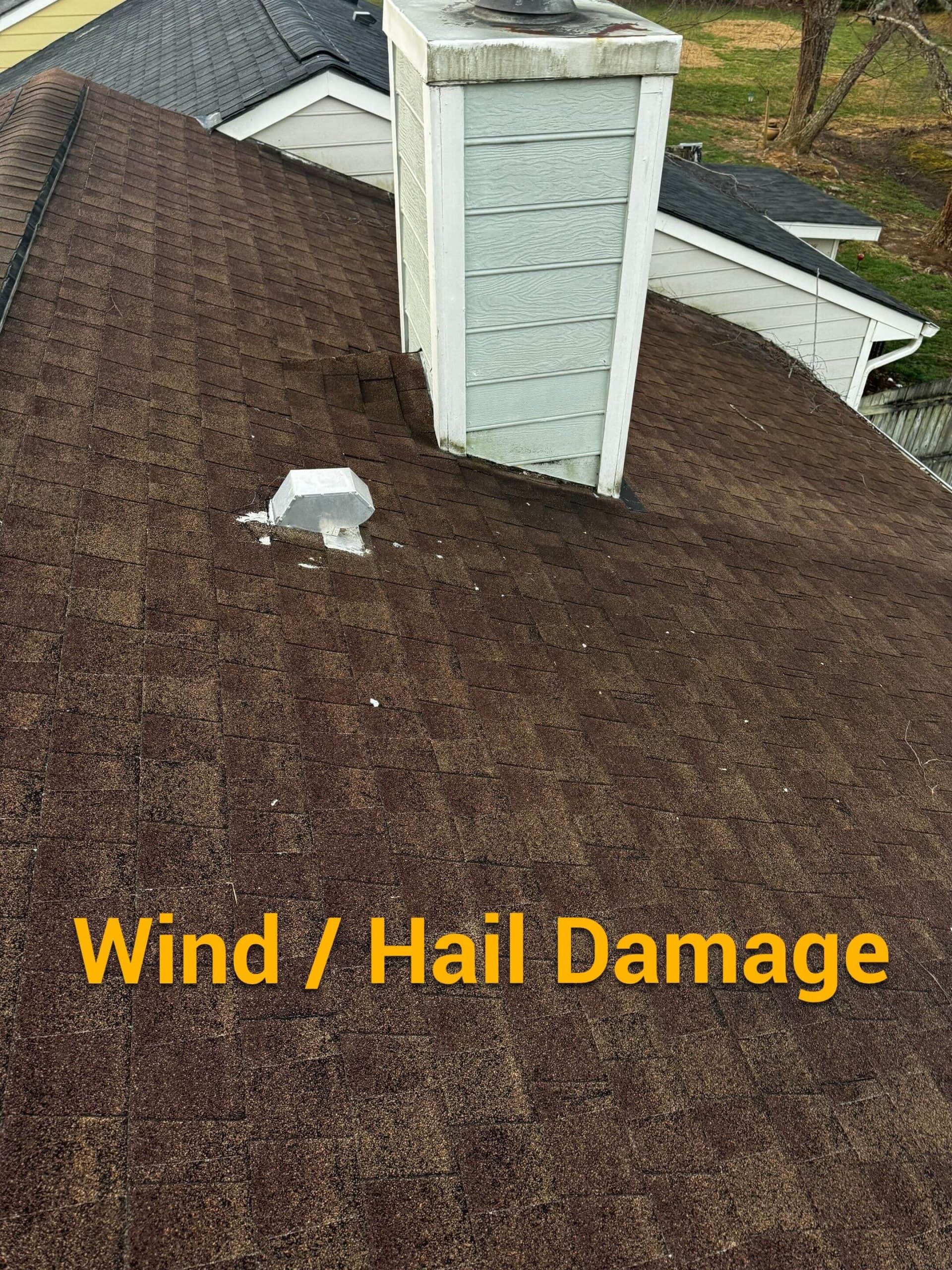 image show wind and hail damage inspection